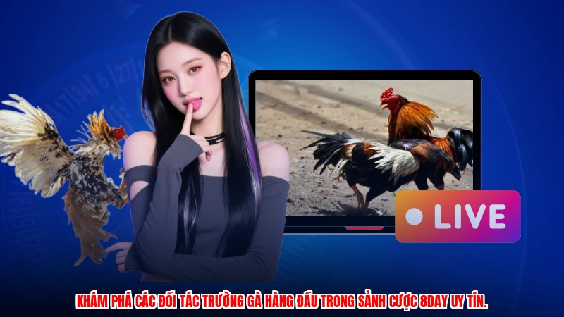 Khám phá các đối tác trường gà hàng đầu trong sảnh cược 8DAY uy tín.